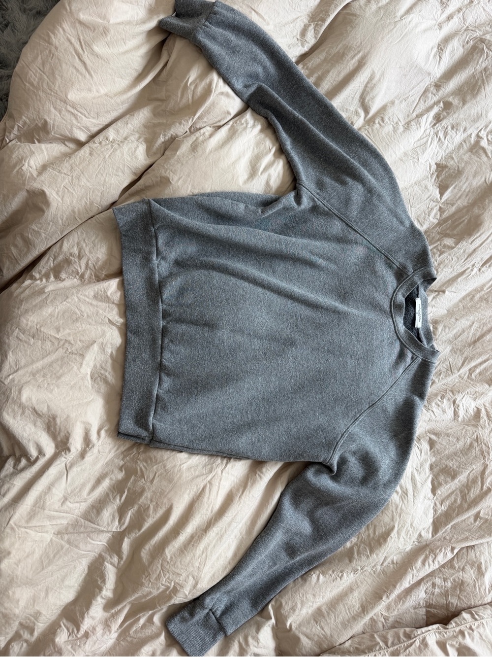 perfectwhitetee Women's Crewneck Sweatshirt in Heather Gray - Picture 2 of 5